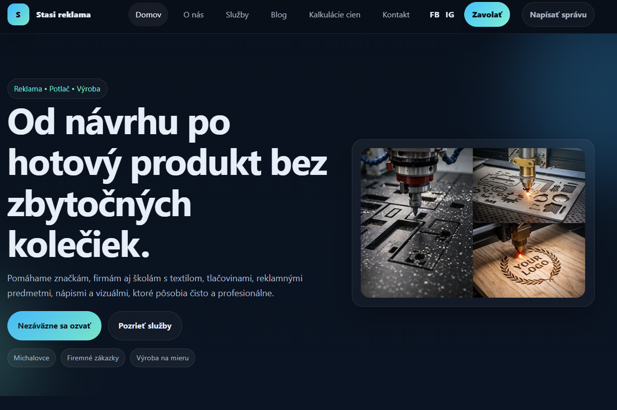 Ukážka webu stasi.sk